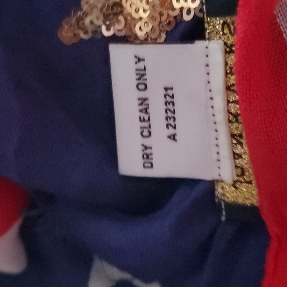 Joan Rivers Red White & Blue Striped Scarf With Gold Sequin Stars USA Patriotic - Picture 4 of 6